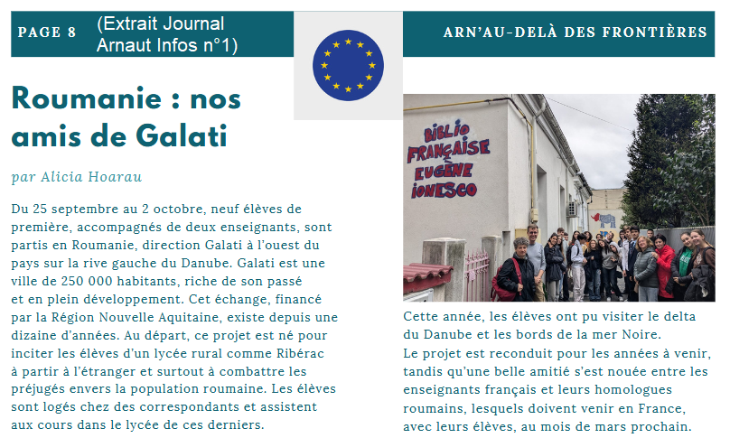 Echanges avec la Roumanie extrait arnautinfo1 galati